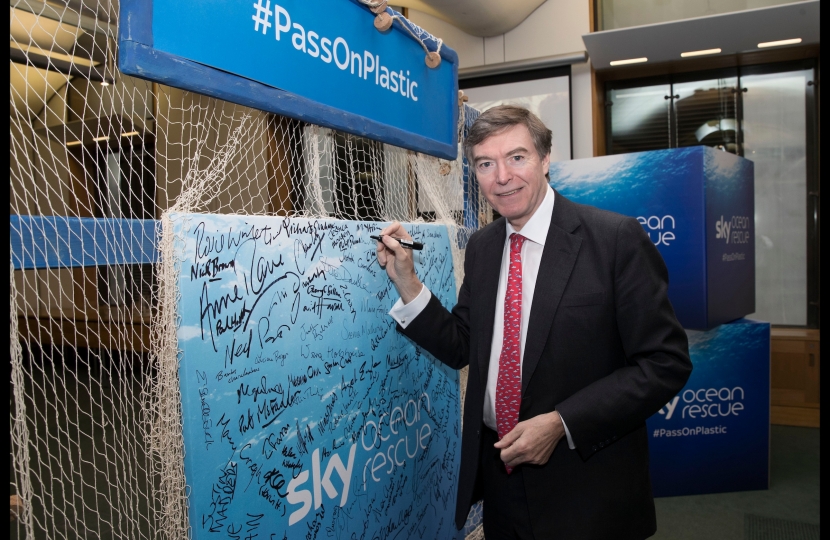 ​​Philip signing the Sky Ocean Rescue pledge