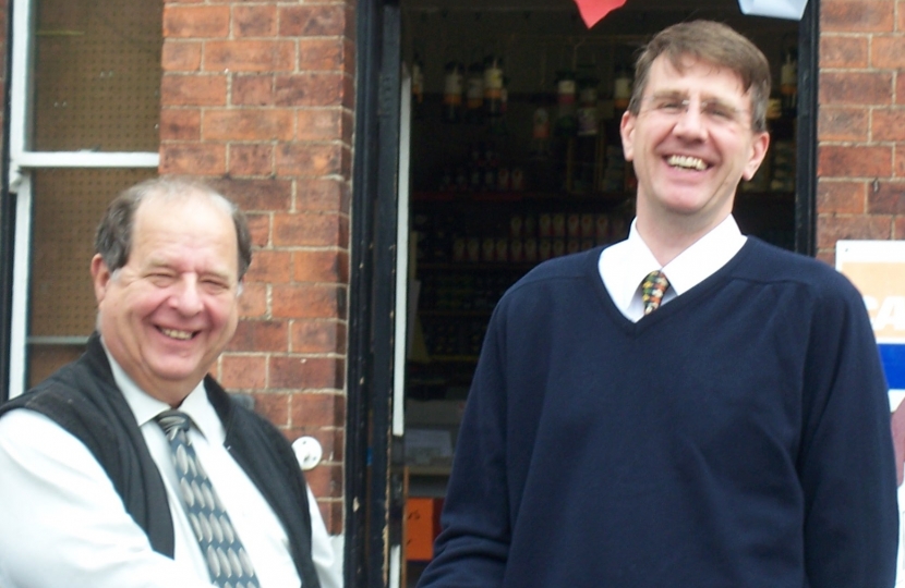 Conservative Candidate, Lee Chapman with Cllr David Evans