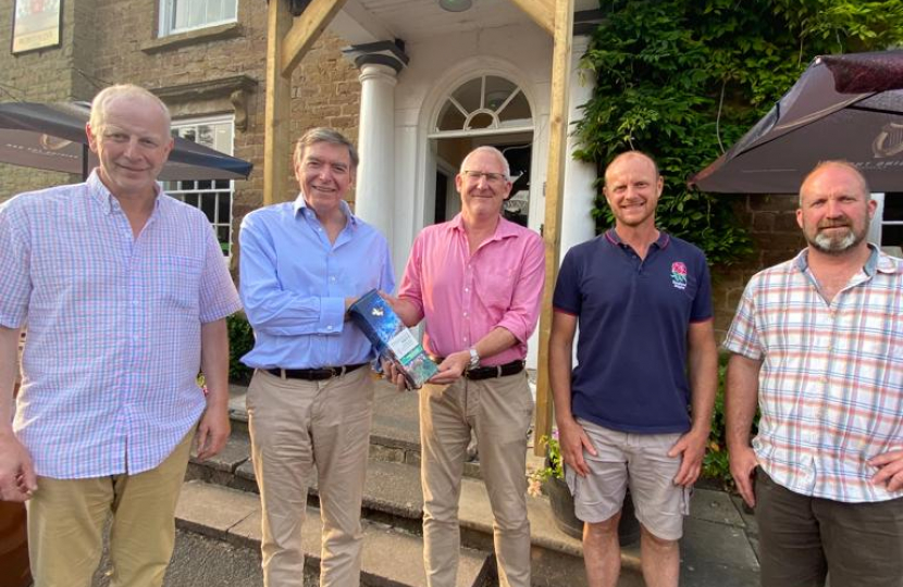 Philip Dunne MP meeting South Shropshire NFU farmers recently at Burwarton