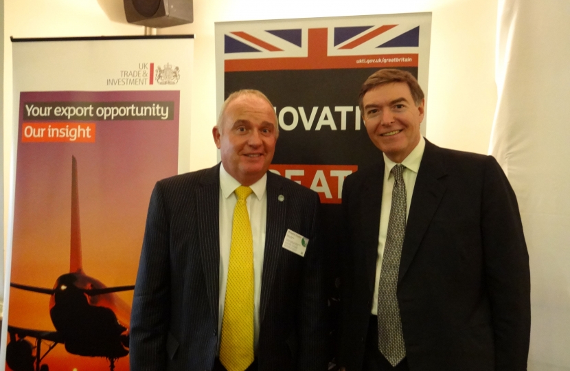 Philip Dunne MP with Richard Sheehan from Shropshire Chamber of Commerce at Expo