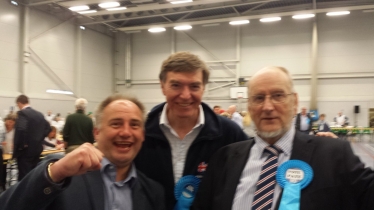 Philip Dunne with Simon Harris and Malcolm Pate