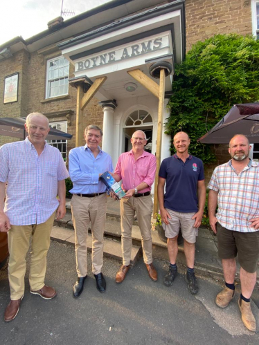 Philip Dunne MP meeting South Shropshire NFU farmers recently at Burwarton